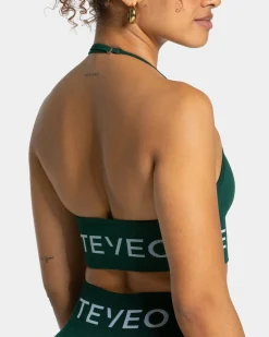Online Brassière Signature Neckholder « vert foncé » Femme Brassières De Sport
