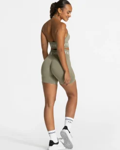 Sale Brassière Signature Neckholder « Kaki » Femme Brassières De Sport