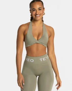 Online Brassière Signature Twisted « Kaki » Femme Brassières De Sport