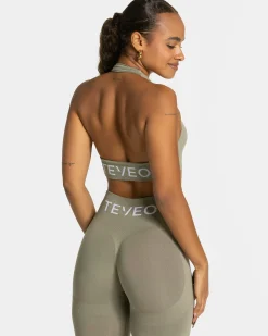 Online Brassière Signature Twisted « Kaki » Femme Brassières De Sport