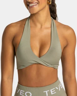 Online Brassière Signature Twisted « Kaki » Femme Brassières De Sport