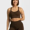 Online Brassière Timeless Scrunch « marron foncé » Femme Brassières De Sport