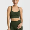 Clearance Brassière Timeless Scrunch « kaki » Femme Brassières De Sport