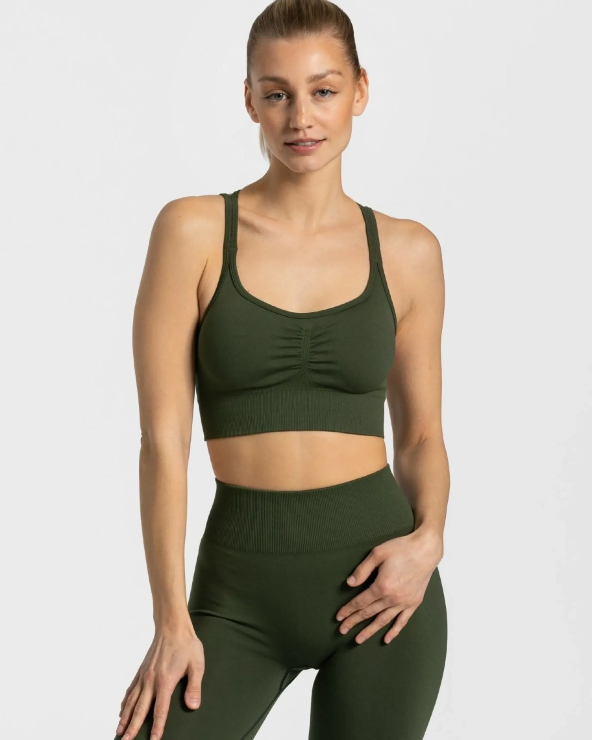 Clearance Brassière Timeless Scrunch « kaki » Femme Brassières De Sport