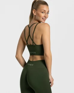 Clearance Brassière Timeless Scrunch « kaki » Femme Brassières De Sport
