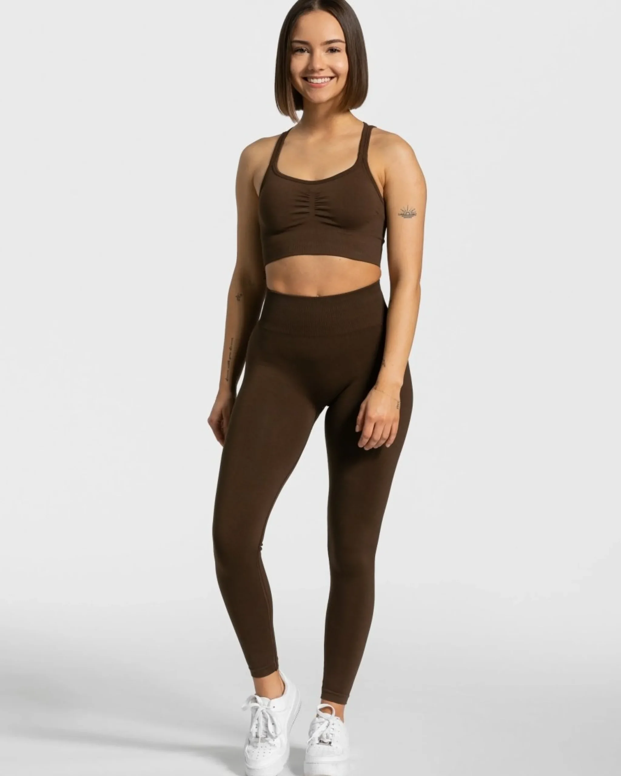 Online Brassière Timeless Scrunch « marron foncé » Femme Brassières De Sport