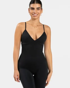 Sale Combinaison dos en V Covert scrunch Essence « Noir » Femme Combinaisons