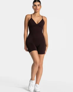 New Combi-short dos en V Covert scrunch Essence « Merlot » Femme Combinaisons