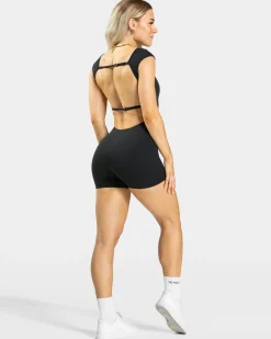 Hot Combi-short Femme Backless « noir » Femme Combinaisons