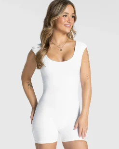 Fashion Combi-short Femme Backless « blanc » Femme Combinaisons