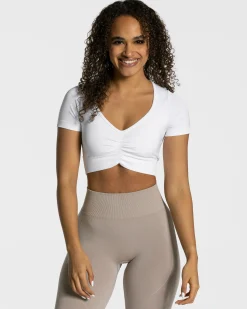 Fashion Crop Top Focus « blanc » Femme Hauts | T-shirts