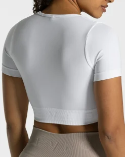 Fashion Crop Top Focus « blanc » Femme Hauts | T-shirts