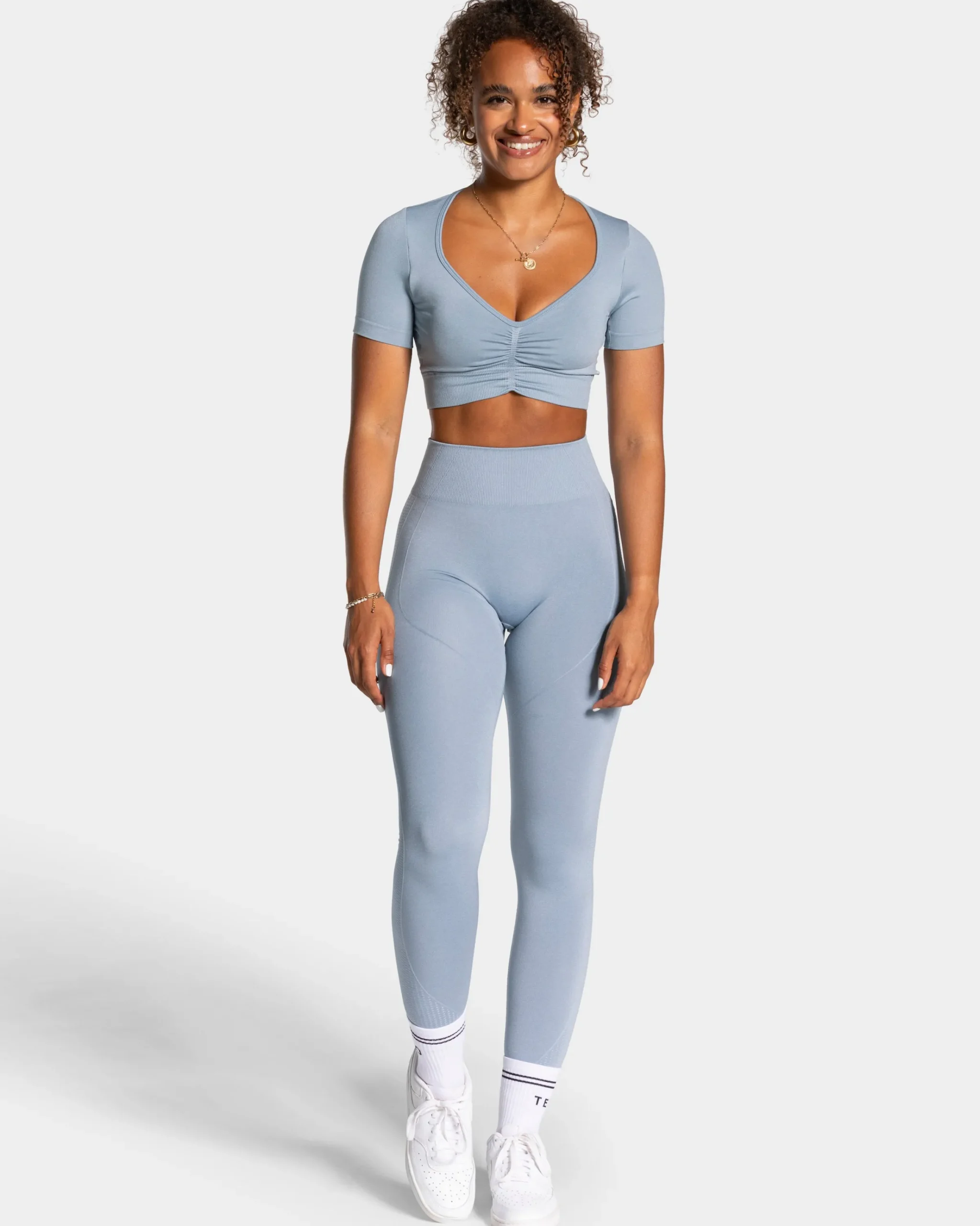 Outlet Crop Top Focus « bleu acier » Femme Hauts | T-shirts