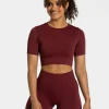 Outlet Crop top Sensation « bordeaux » Femme Hauts | T-shirts