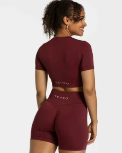 Outlet Crop top Sensation « bordeaux » Femme Hauts | T-shirts
