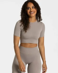 Sale Crop top Sensation « gris-pierre » Femme Hauts | T-shirts