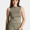Clearance Débardeur zippé Timeless Pro « kaki » Femme Hauts