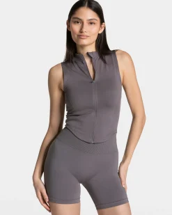Discount Débardeur zippé Timeless Pro « graphite » Femme Hauts