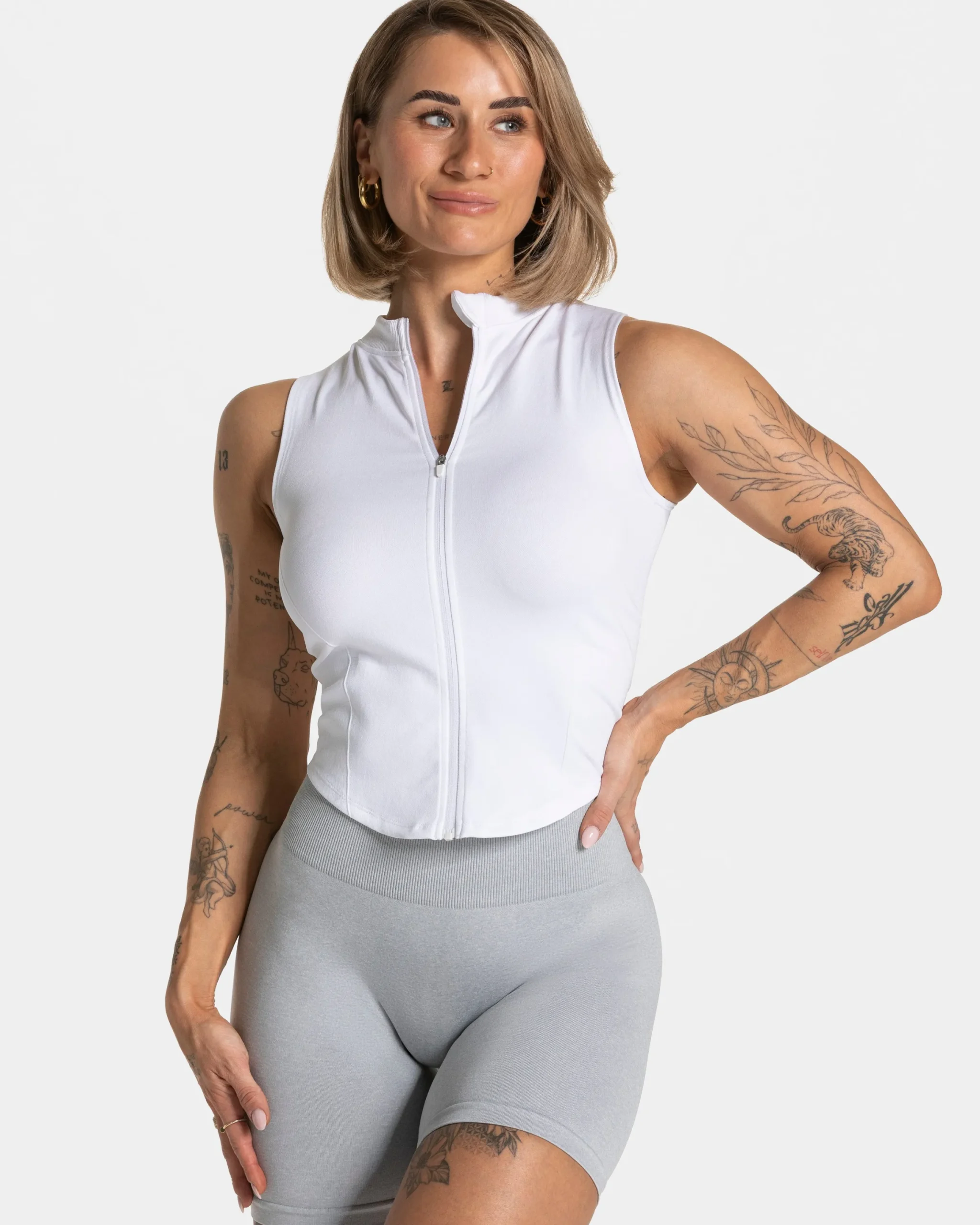 Fashion Débardeur zippé Timeless Pro « blanc » Femme Hauts