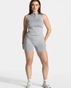 Sale Débardeur zippé Timeless Pro « gris clair » Femme Hauts