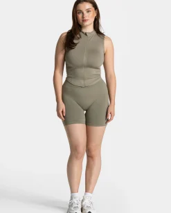 Clearance Débardeur zippé Timeless Pro « kaki » Femme Hauts