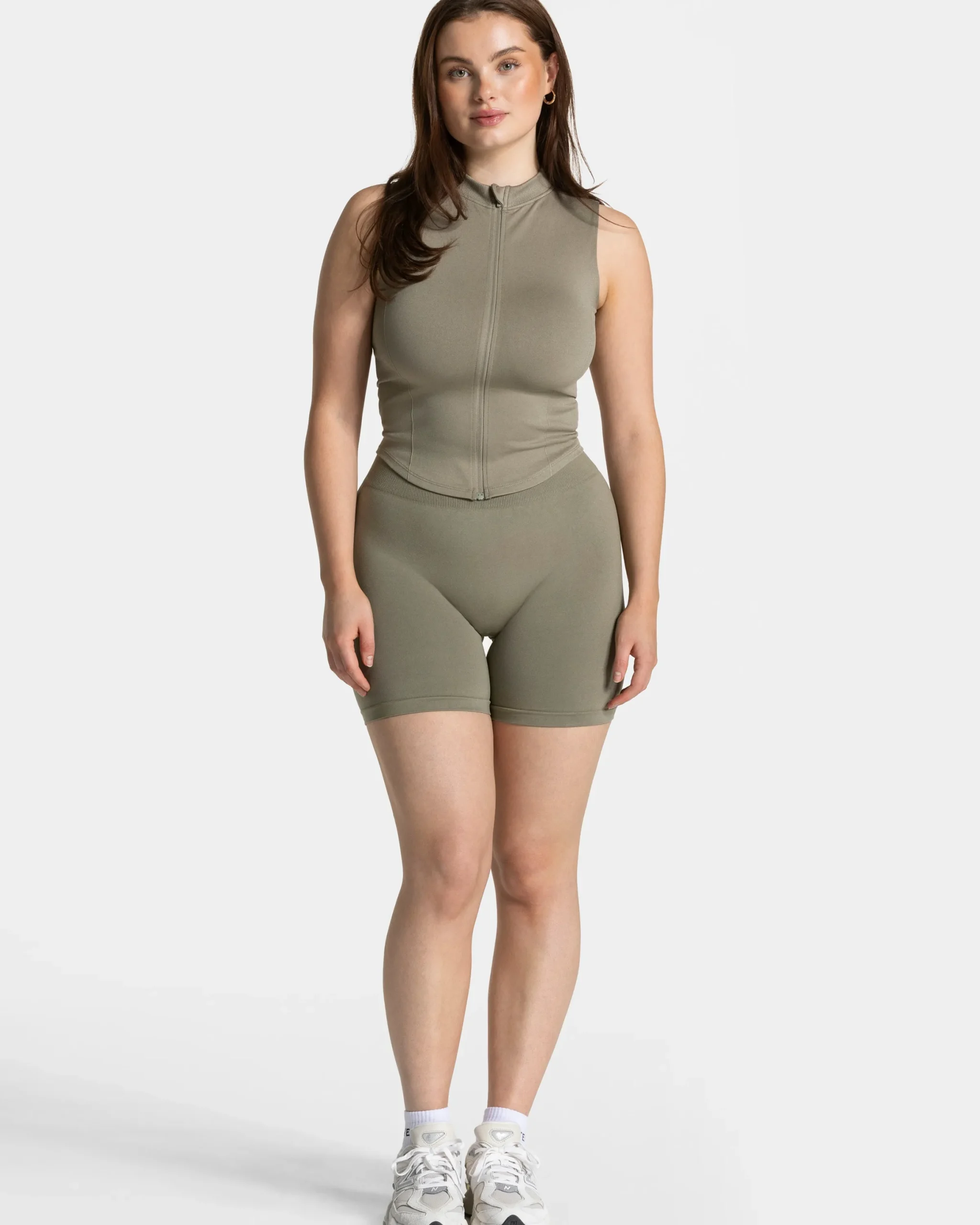 Clearance Débardeur zippé Timeless Pro « kaki » Femme Hauts