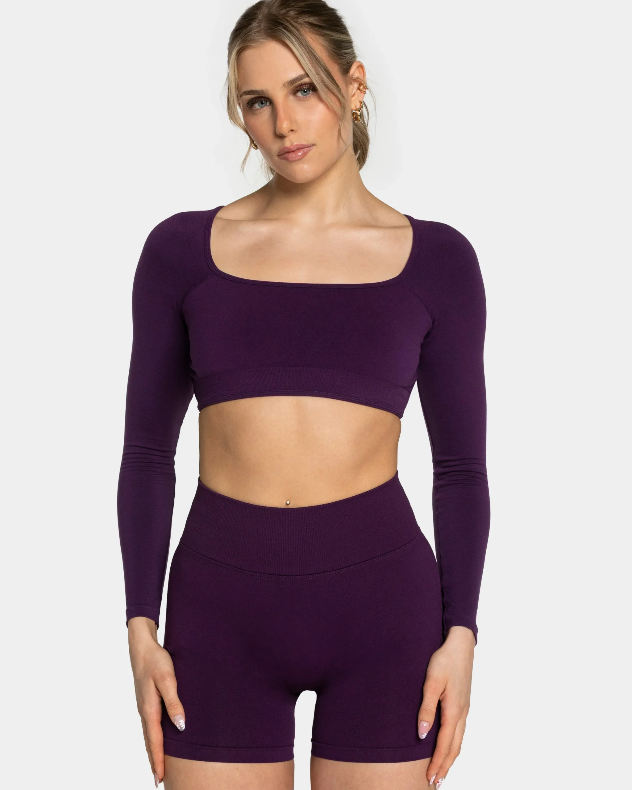 Clearance Haut à manches longues Backless Femme « aubergine » Femme Hauts À Manches Longues