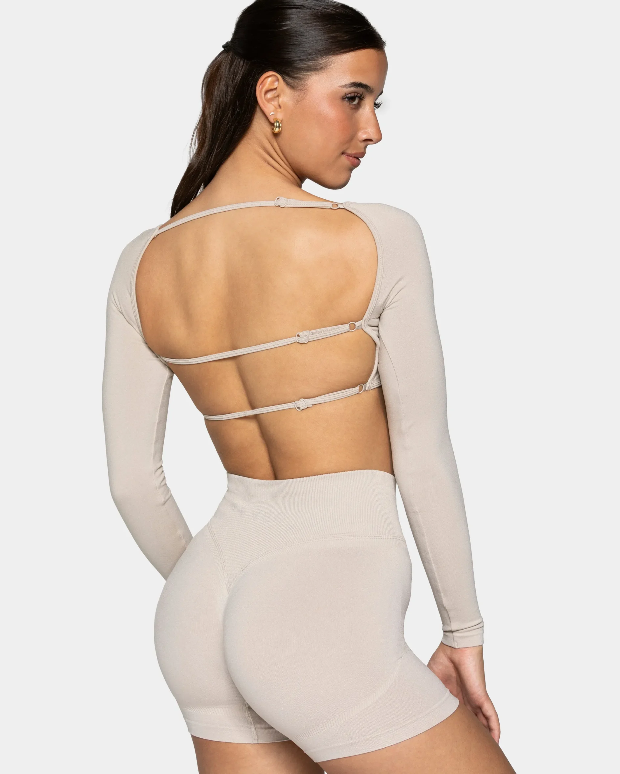 Hot Haut à manches longues Backless Femme « cream » Femme Hauts À Manches Longues