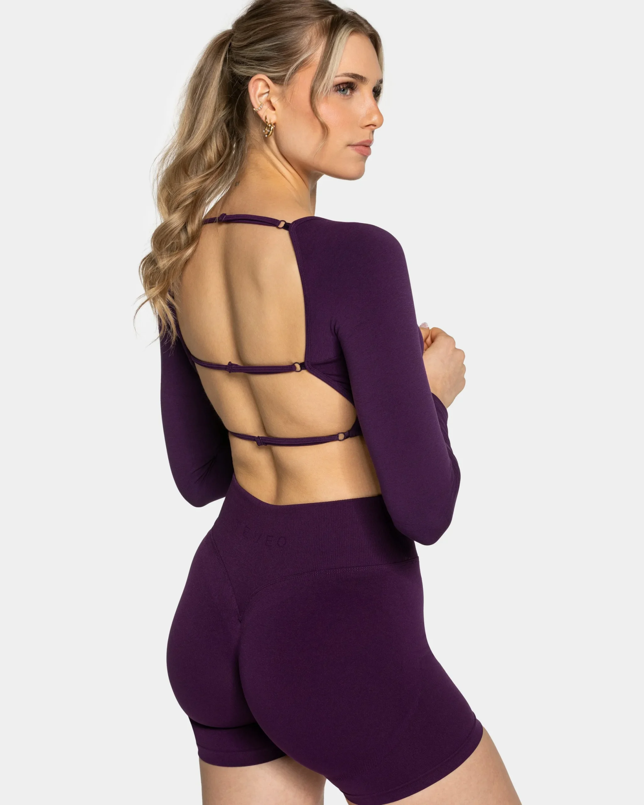Clearance Haut à manches longues Backless Femme « aubergine » Femme Hauts À Manches Longues