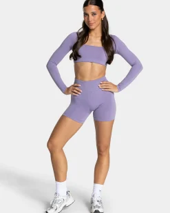 Discount Haut à manches longues Backless Femme « lavande » Femme Hauts À Manches Longues