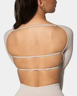 Hot Haut à manches longues Backless Femme « cream » Femme Hauts À Manches Longues