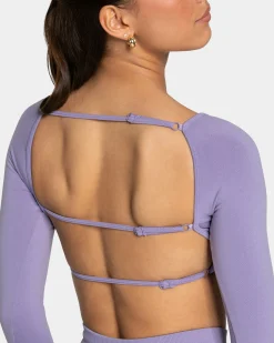 Discount Haut à manches longues Backless Femme « lavande » Femme Hauts À Manches Longues