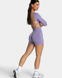 Discount Haut à manches longues Backless Femme « lavande » Femme Hauts À Manches Longues