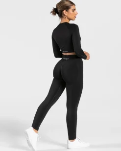 Online Haut à manches longues Charming Cutout « noir » Femme Hauts À Manches Longues