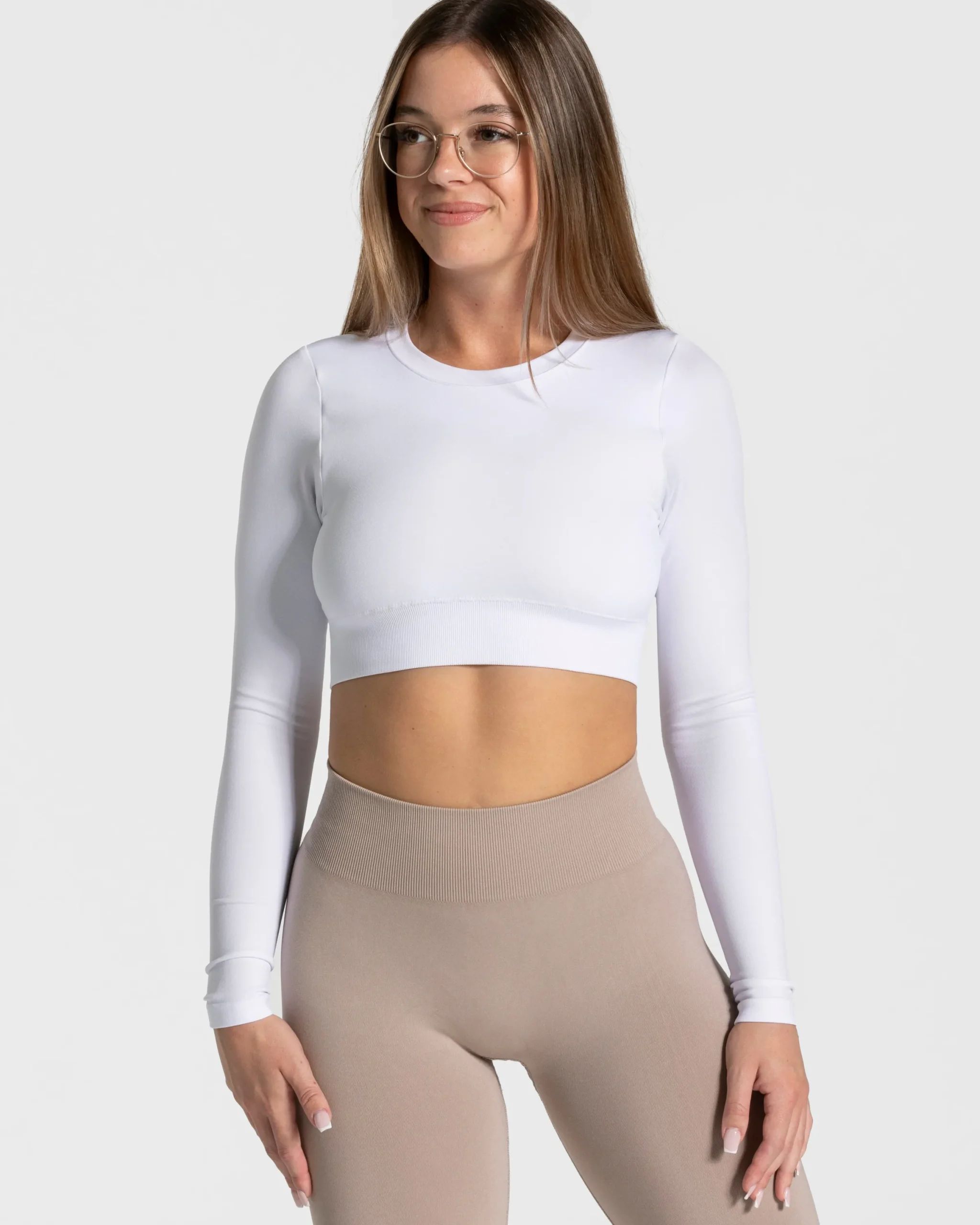 Hot Haut à manches longues Everyday Cut Out « blanc » Femme Hauts À Manches Longues