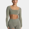 Outlet Haut à manches longues Femme Backless « kaki » Femme Hauts À Manches Longues