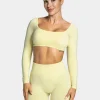 New Haut à manches longues Femme Backless « jaune » Femme Hauts À Manches Longues