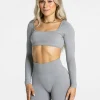 Clearance Haut à manches longues Femme Backless « gris » Femme Hauts À Manches Longues