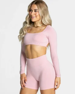 Best Haut à manches longues Femme Backless « rose » Femme Hauts À Manches Longues