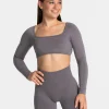 Discount Haut à manches longues Femme Backless « graphite » Femme Hauts À Manches Longues