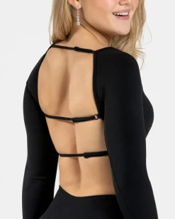 Clearance Haut à manches longues Femme Backless « noir » Femme Hauts À Manches Longues