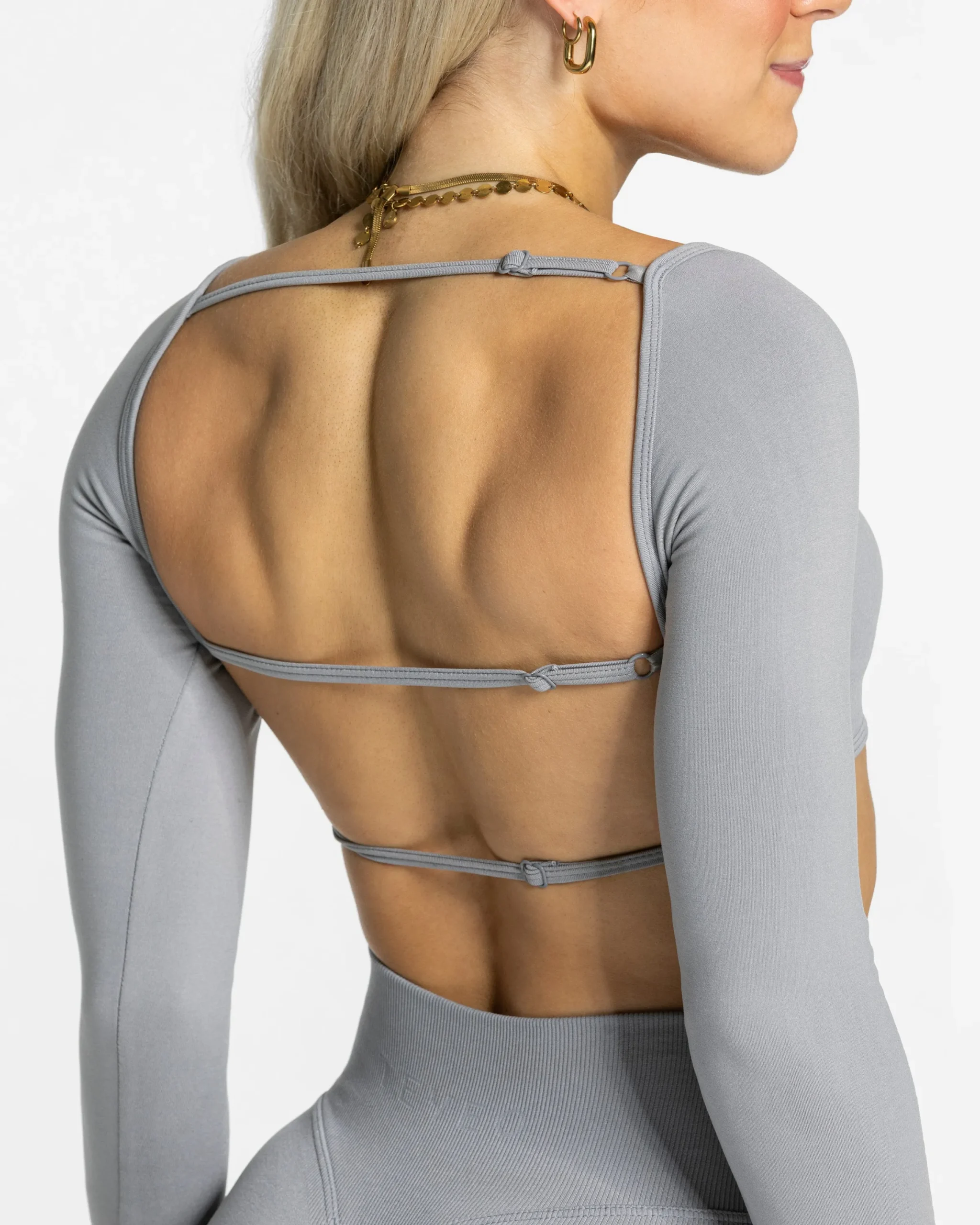 Clearance Haut à manches longues Femme Backless « gris » Femme Hauts À Manches Longues