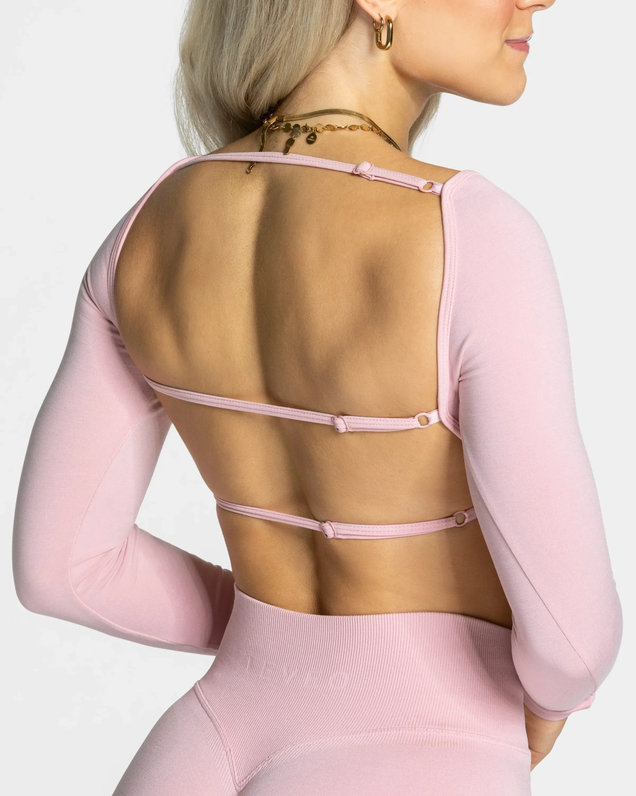 Best Haut à manches longues Femme Backless « rose » Femme Hauts À Manches Longues