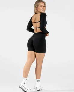 Clearance Haut à manches longues Femme Backless « noir » Femme Hauts À Manches Longues