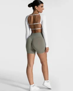 Fashion Haut à manches longues Femme Backless « blanc » Femme Hauts À Manches Longues