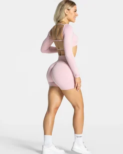 Best Haut à manches longues Femme Backless « rose » Femme Hauts À Manches Longues