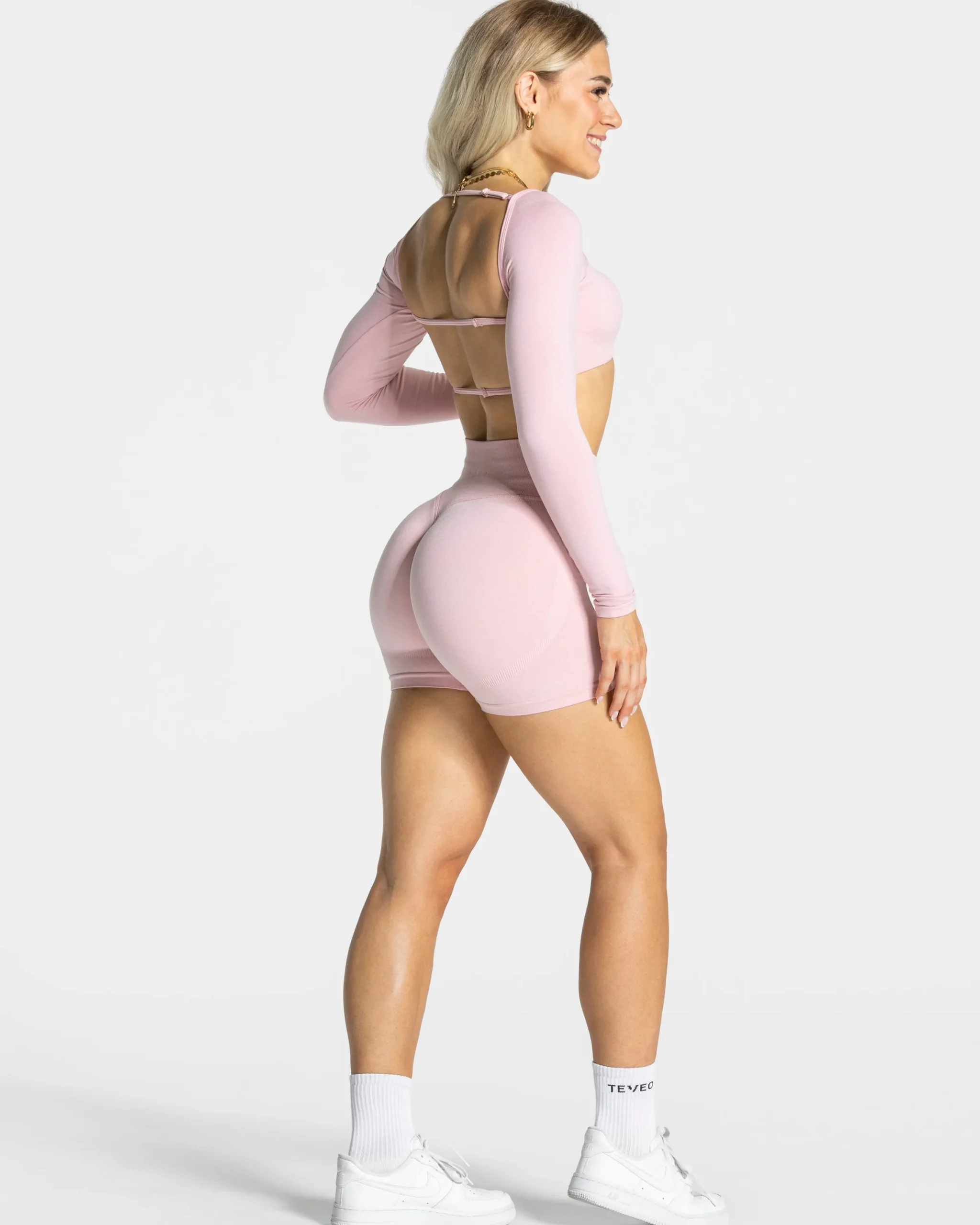 Best Haut à manches longues Femme Backless « rose » Femme Hauts À Manches Longues