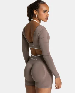 Fashion Haut à manches longues Ignite « moka » Femme Hauts À Manches Longues