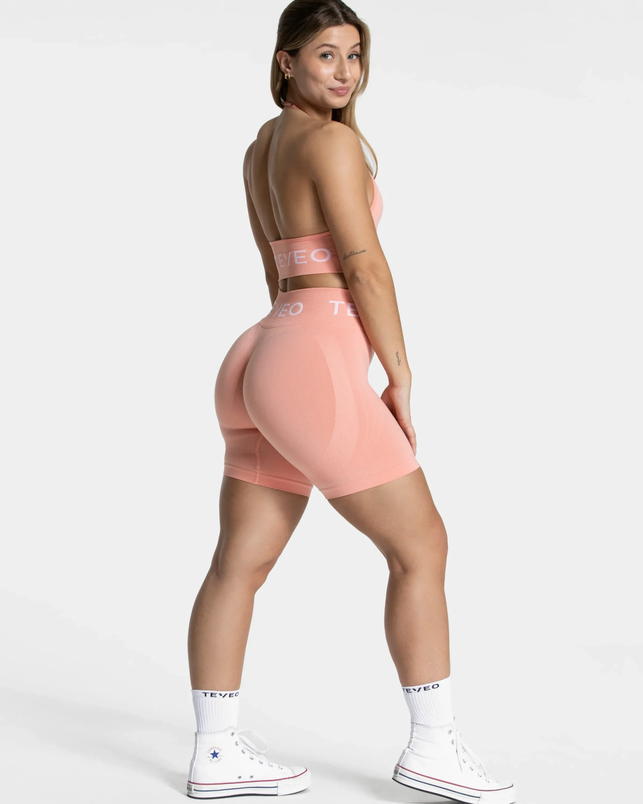 Hot Short Signature Scrunch « Peach » Femme Shorts
