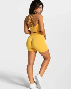 New Short Statement Scrunch « jaune » Femme Shorts